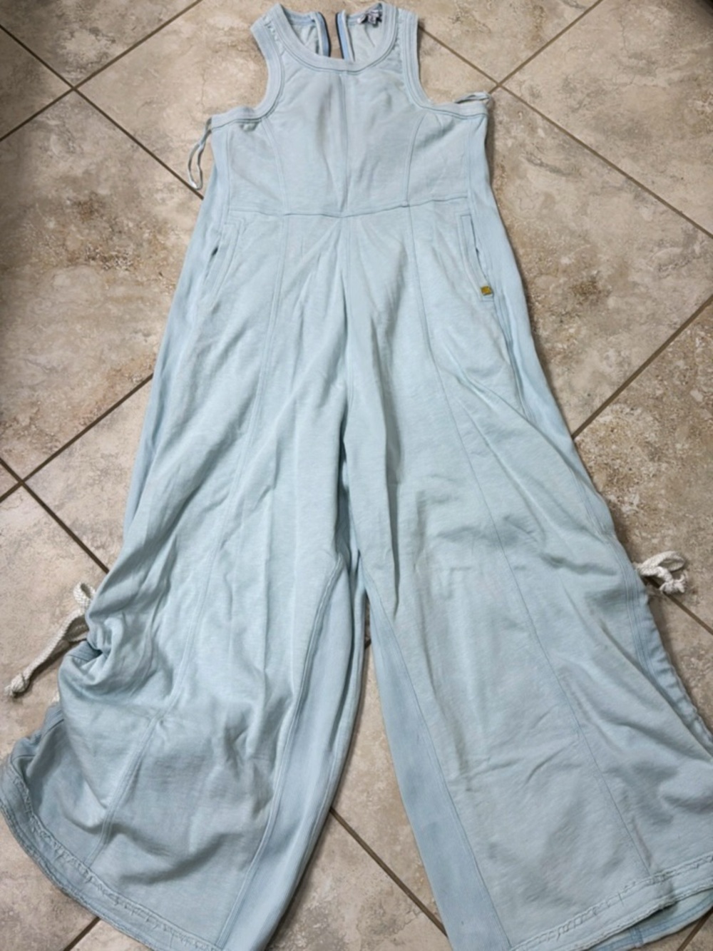 Simply Southern Pale Blue Sleeveless Wide-Leg Jumpsuit - Vivian Jumpsuit